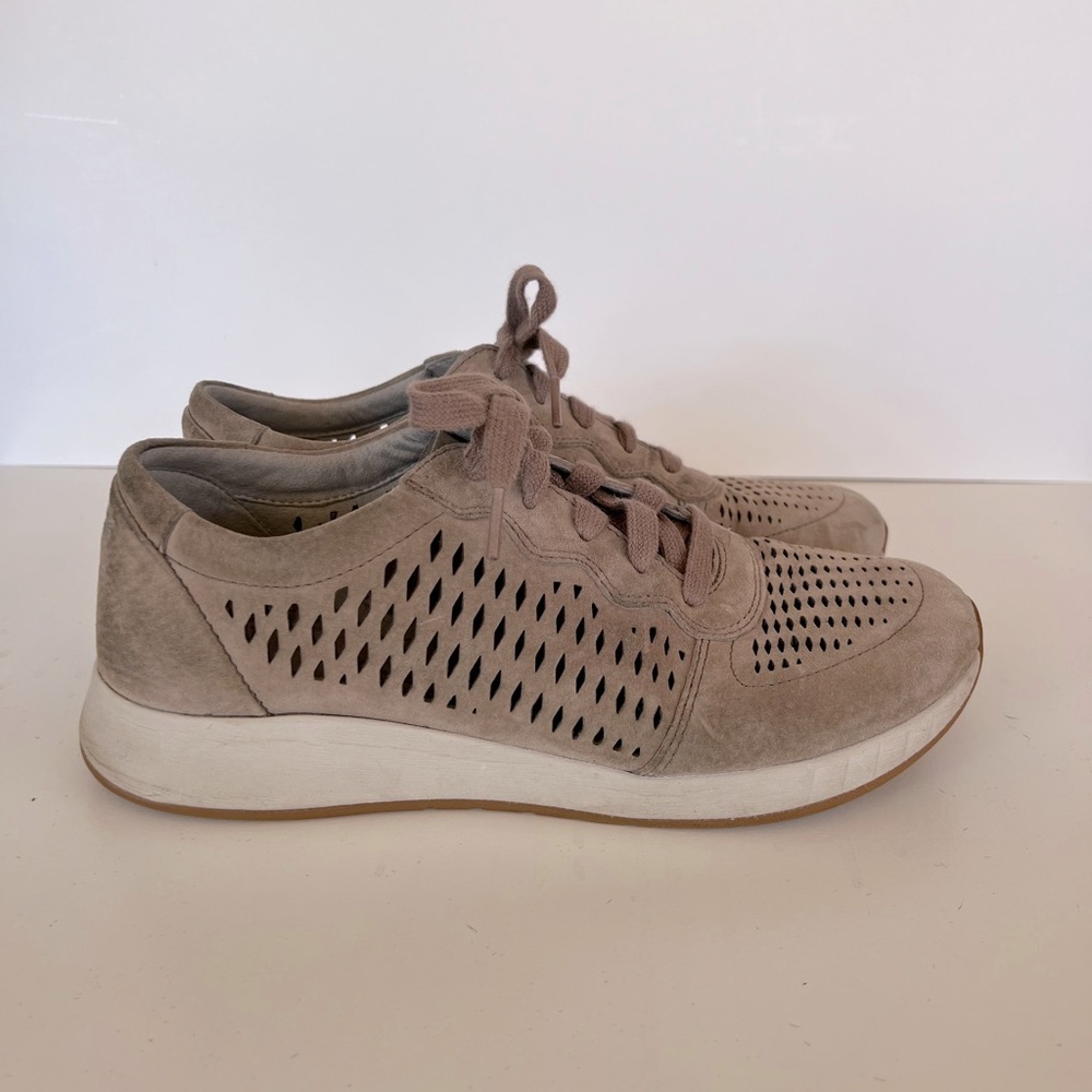 Dansko Women's Charlie Perforated Leather Sneaker Walnut Suede, Size 8 / 39 - Picture 2 of 12